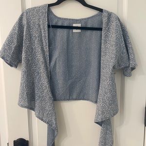 Blue wrap crop top